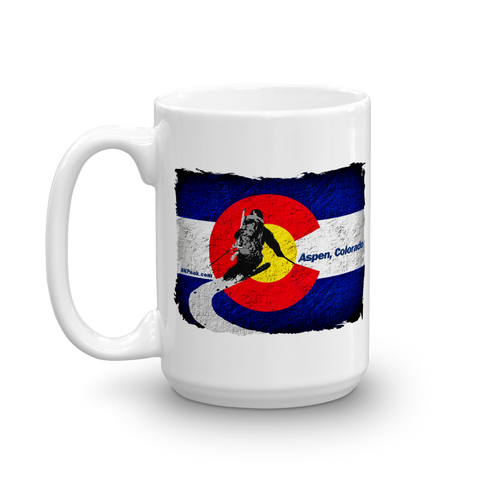 Colorado Flag Downhill Skiing Mug